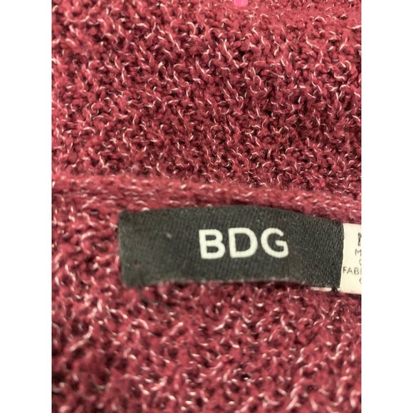BDG Burgundy Oversized Open Front Long Sleeve Size Medium Cardigan - Picture 6 of 8